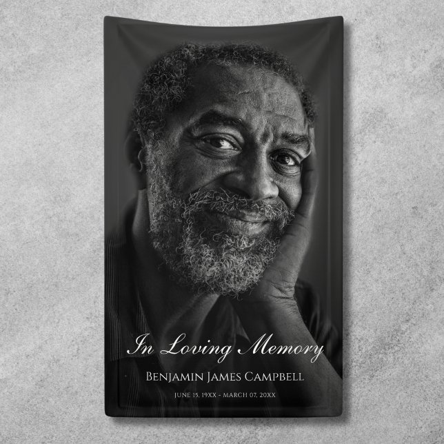 Photo Memorial Funeral Tribute Banner (Photo Memorial Banner)