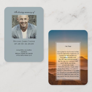 Photo memorial I'm Free prayer card