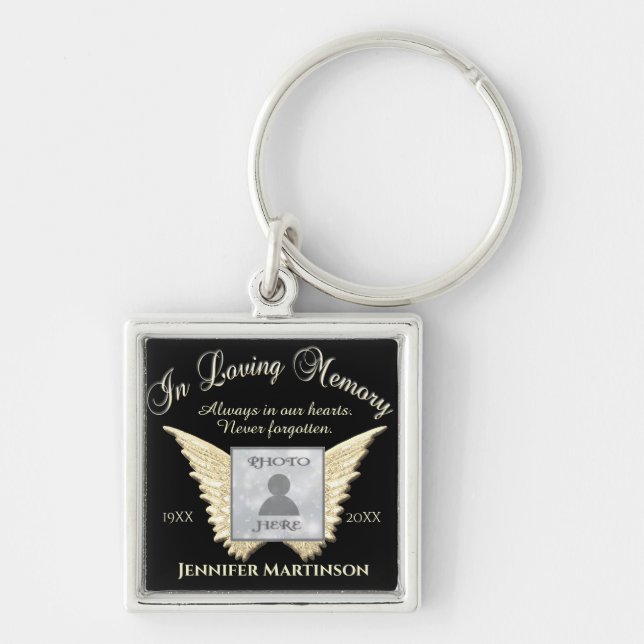 Photo Memorial in Loving Memory Key Ring (Front)