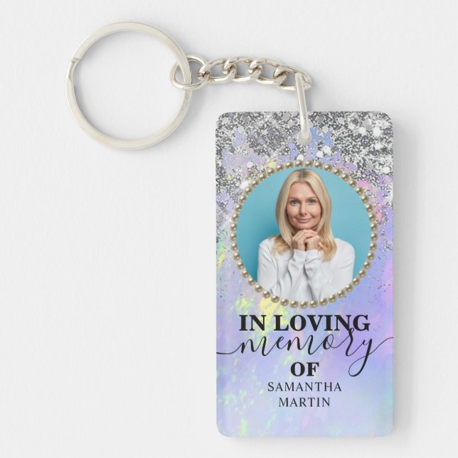 Photo Memorial In Loving Memory Key Ring (Front)