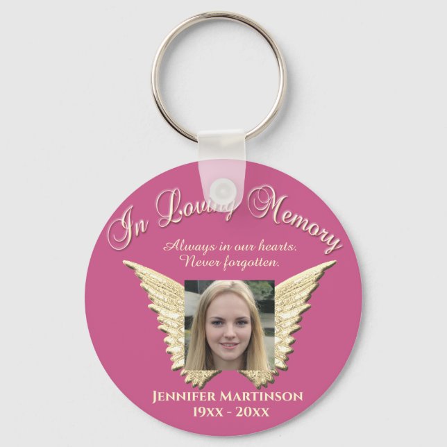 Photo Memorial in Loving Memory Key Ring (Front)