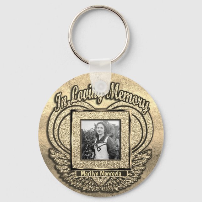 Photo Memorial in Loving Memory Key Ring (Front)