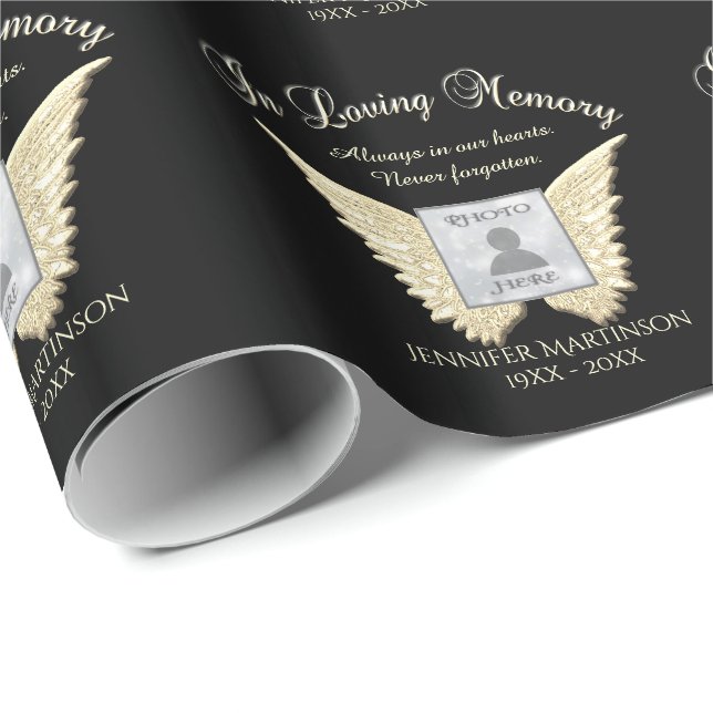 Photo Memorial in Loving Memory Wrapping Paper (Roll Corner)