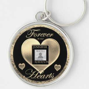 Photo Memorial Keychain with Hearts