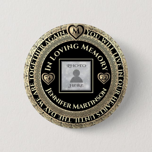 Photo Memorial Loving Memory 6 Cm Round Badge (Front)