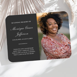 Photo Memorial Magnet Funeral Charcoal Grey