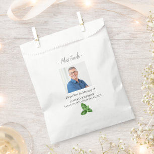 Photo Memorial Mint Seed Funeral Favour Bags