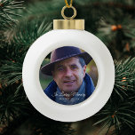 Photo Memorial or Funeral Tribute Keepsake Ceramic Ball Christmas Ornament<br><div class="desc">Photo memorial ornament</div>