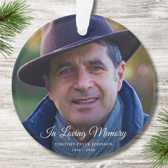 Photo Memorial or Funeral Tribute Keepsake Ornament (Creator Uploaded)