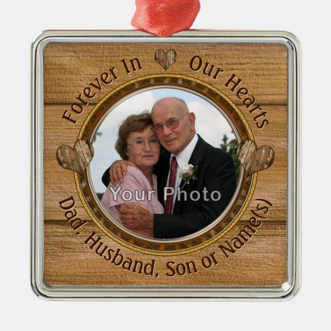 Photo Memorial Ornaments for Dad, Husband, Son (Front)