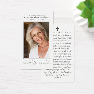 Photo Memorial Prayer Card