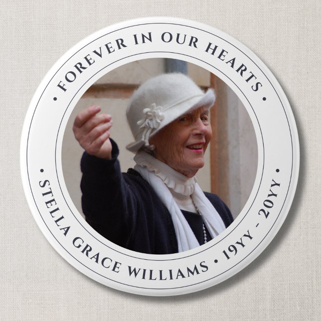 Photo Memorial Remembrance Tribute 7.5 Cm Round Badge (Photo Memorial Button)