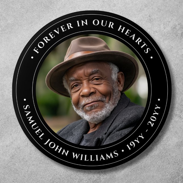 Photo Memorial Remembrance Tribute 7.5 Cm Round Badge (Photo Memorial Button)