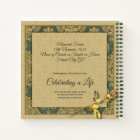Photo Memorial Service Gold Damask Rose Guest Book