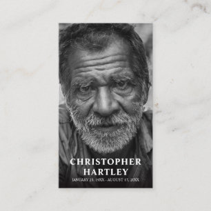 Photo Memorial Sympathy Prayer Calling Card