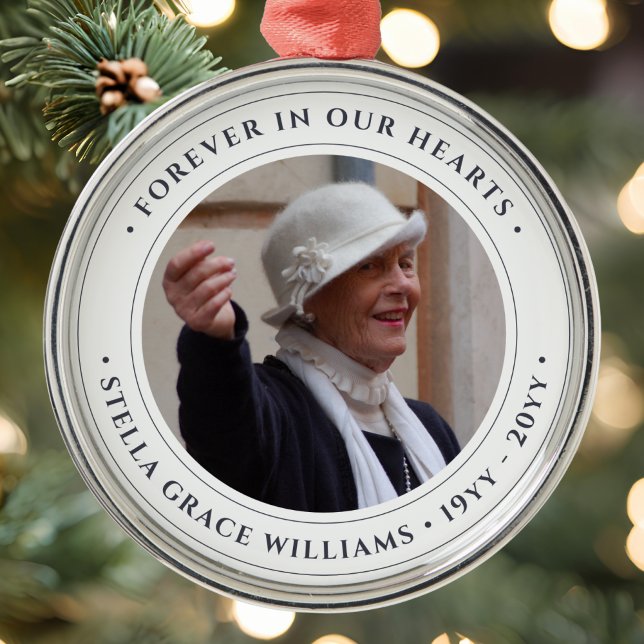 Photo Memorial Tribute Metal Tree Decoration (Photo Memorial Ornament)