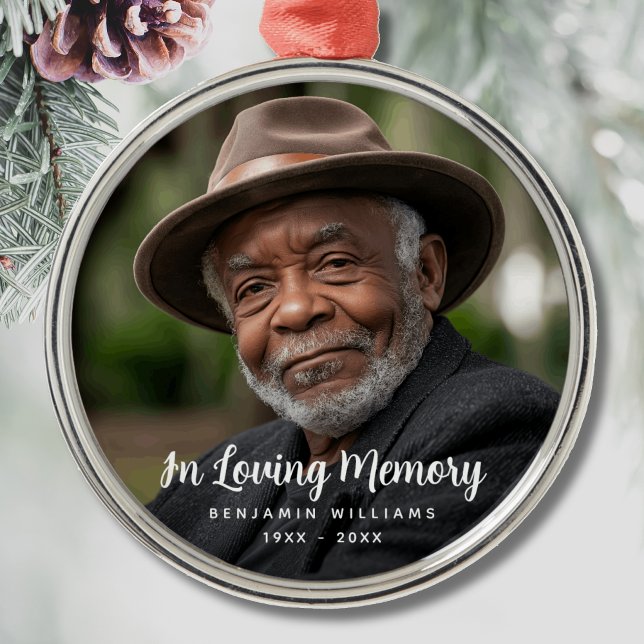 Photo Memorial Tribute Remembrance Metal Tree Decoration (Photo Memorial Ornament)