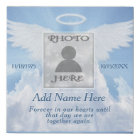Photo Memorial with Angel Wings and Clouds Canvas
