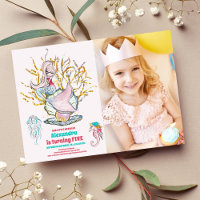 Photo Mermaid Gold Glitter Birthday Party