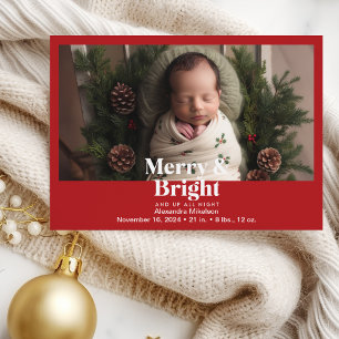 Photo Merry and Bright Birth Announcement