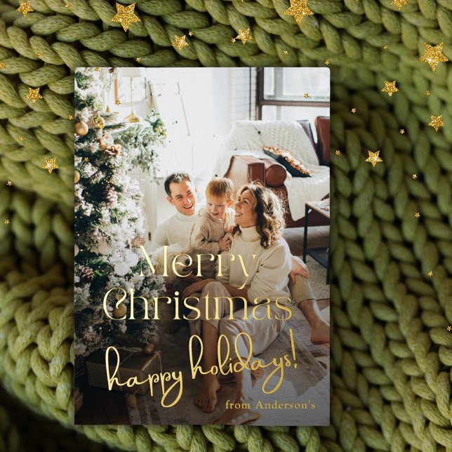 Photo Merry Christmas Family Greetings Elegant (Creator Uploaded)