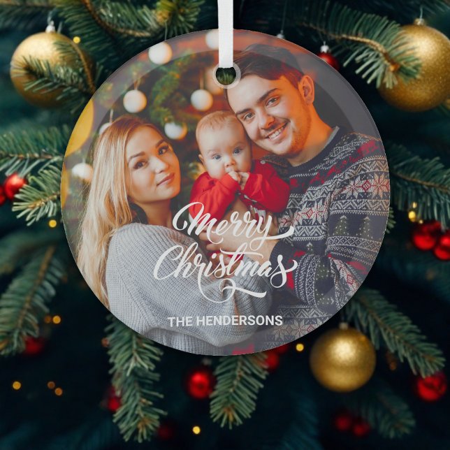 Photo Merry Christmas Glass Tree Decoration (Creator Uploaded)