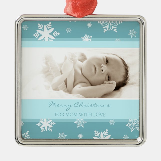 Photo Merry Christmas Mum Ornament (Front)