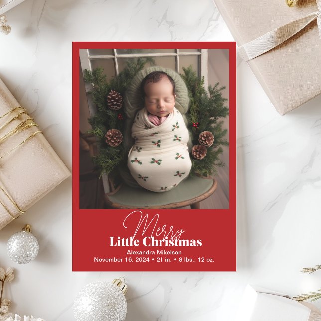Photo Merry Little Christmas Holiday Card (Creator Uploaded)