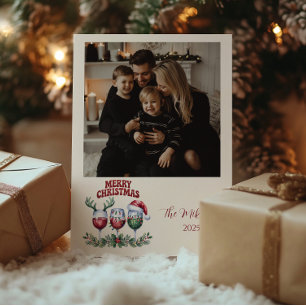 Photo Merry Wine Christmas Holiday Card