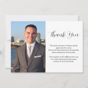 Photo Message Memorial Funeral Death Thank you Invitation