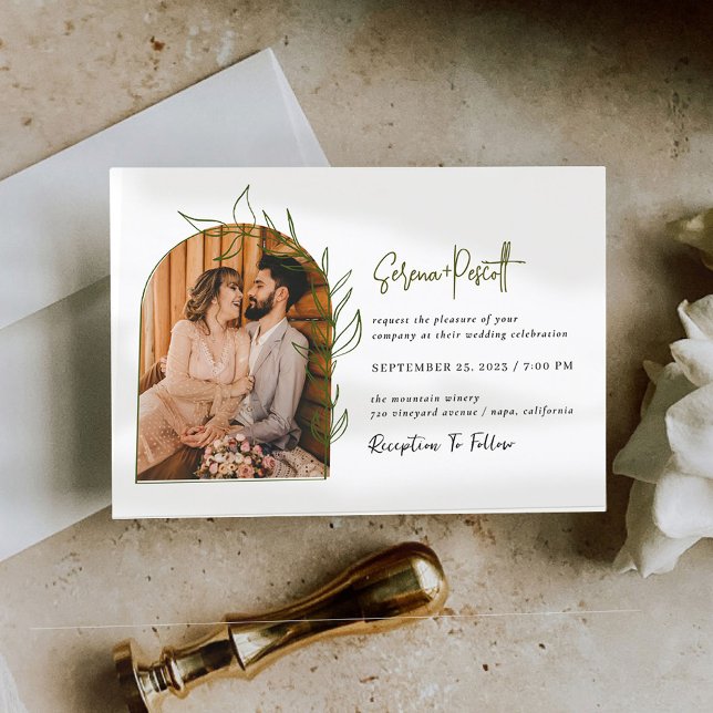 Photo Minimal Arch Wedding Invitation (Creator Uploaded)
