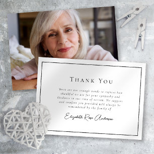 Photo Minimalist Bereavement Funeral Thank You Card