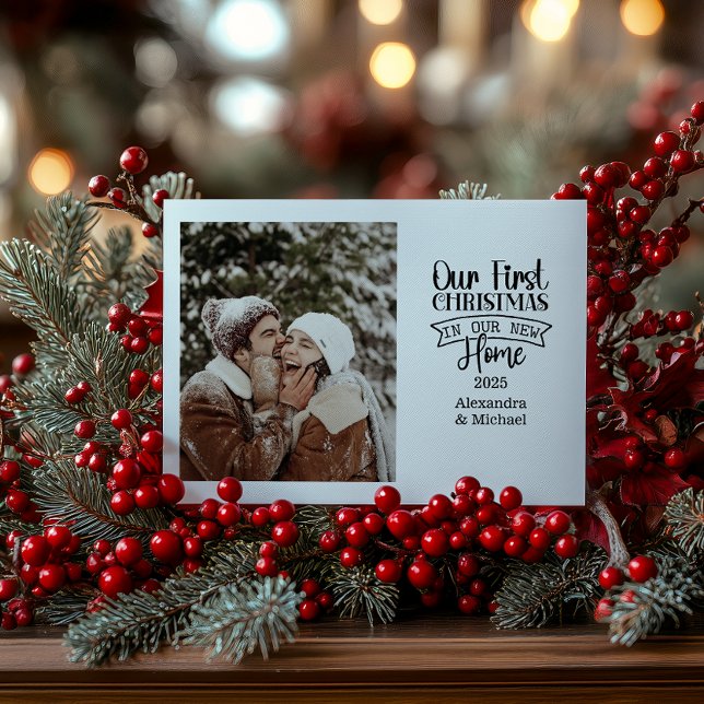 Photo Minimalist Christmas First Home Holiday Card (Creator Uploaded)