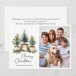 PHOTO Minimalist Christmas Tree Greeting Holiday Card