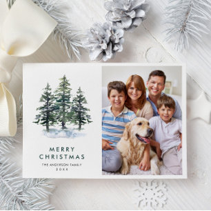 PHOTO Minimalist Christmas Tree Greeting Holiday Card