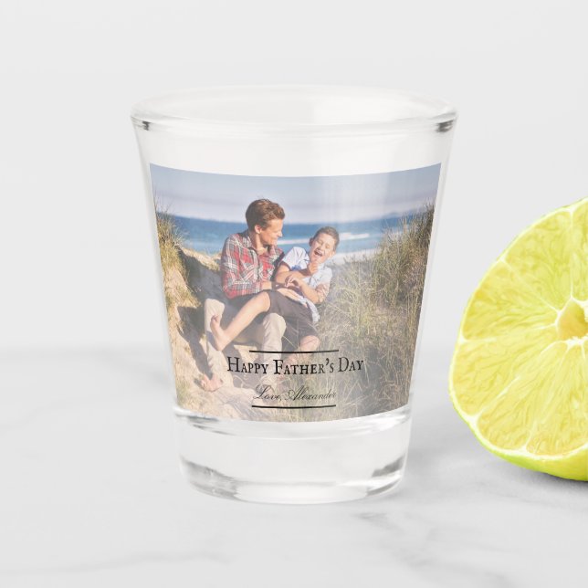 Photo Minimalist Father's Day Shot Glass (Front)