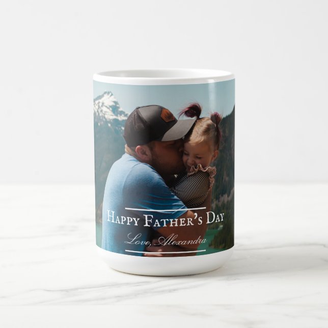 Photo Minimalist Father's Day | White Coffee Mug (Center)