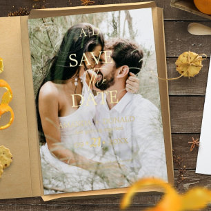 Photo Minimalist Gold Monogram Wedding 