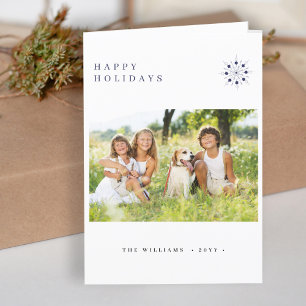 Photo minimalist modern typography Happy Holidays Holiday Card