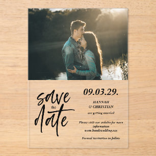 Photo Minimalist Save the date Acrylic Invitations