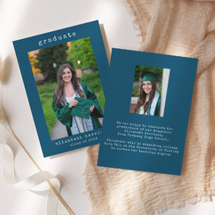 Photo Minimalist Simple Graduation Announcement