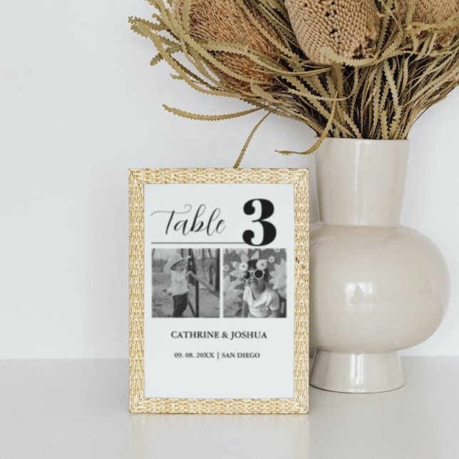  Photo minimalist  Wedding decor Table number card (Creator Uploaded)