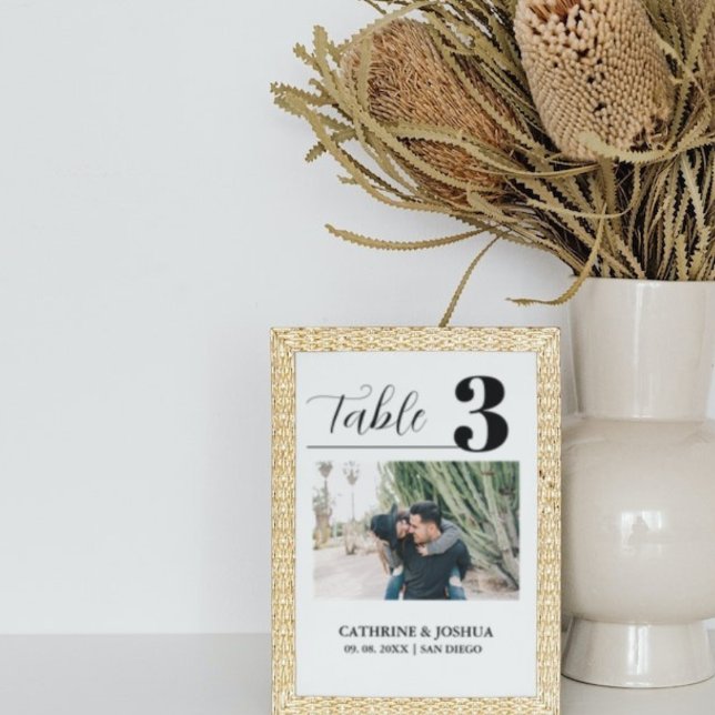 Photo minimalist  Wedding decor Table number Card (Creator Uploaded)