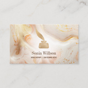 Photo Mobile Notary Loan Signing Agent Monogram Business Card