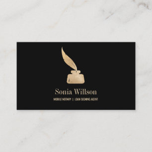 Photo Mobile Notary Loan Signing Agent Monogram Business Card