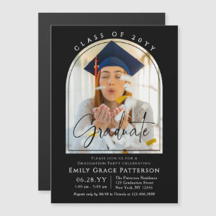 Photo Modern Arch Graduate Script Graduation Party