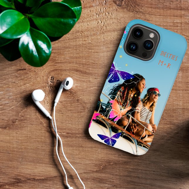  Photo Modern Besties Glitter butterfly Violet Case-Mate iPhone Case (Creator Uploaded)