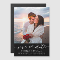 Photo Modern Black Simple Save the Date