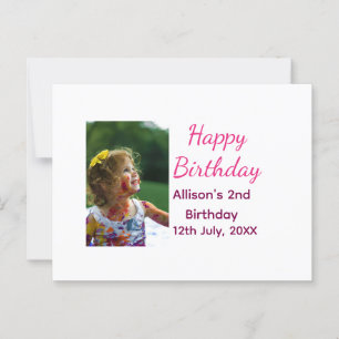 Photo modern classic add name date happy birthday  postcard