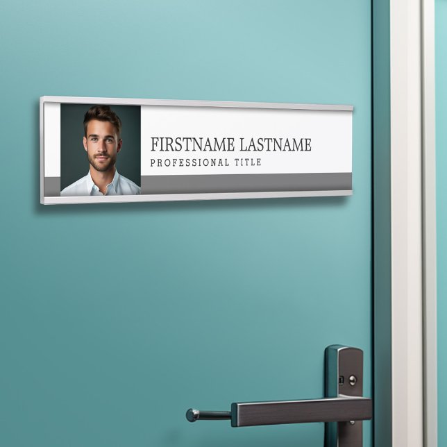 Photo - Modern Colour Block Name Professional Titl Door Sign (Executive Door Sign - Customize your text and colors)